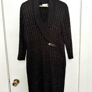 Calvin Klein Black Long Sleeve Knit Dress